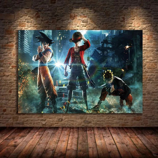 Naruto and Goku Canvas Painting | Canvas Painting | Naruto, Dragon Ball