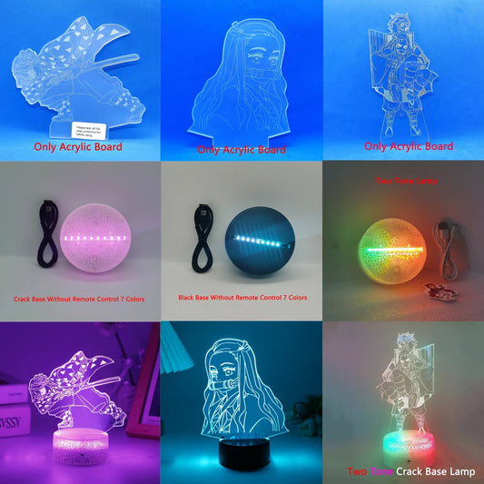 Demon Slayer Acrylic Sheet Figure Board 3D Led Night Light Base | Night Light | Demon Slayer