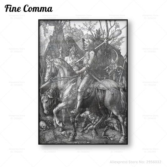 Knight Death and the Devil Poster | Wall Art | Albrecht Durer