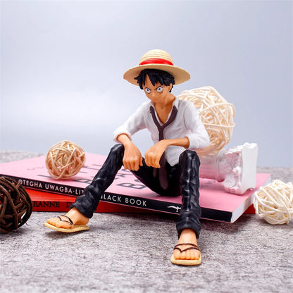 12cm One Piece Figure Luffy Sitting Position | Action Figure PVC Model | One Piece