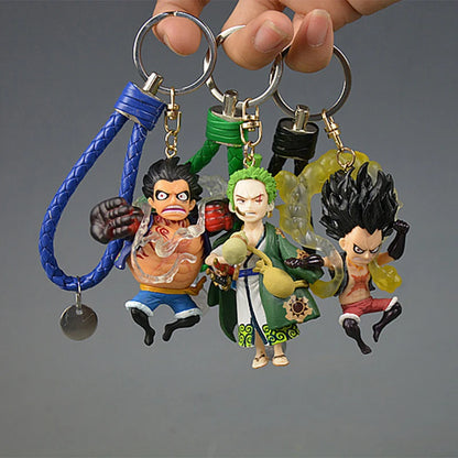 3D One Piece Figure Doll Keychain Nika Luffy Zoro Ace Robin | Keychain | One Piece