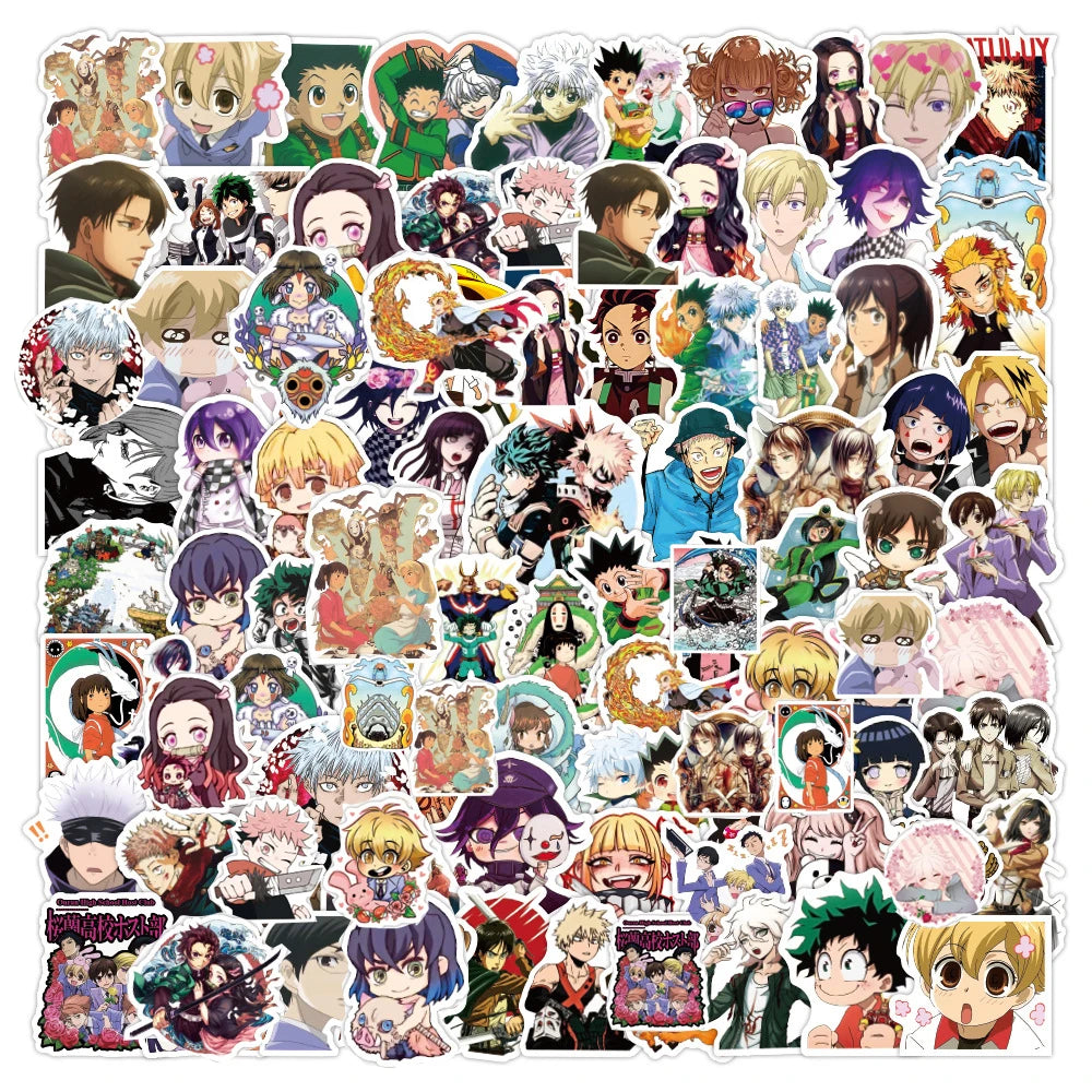 100pcs One Piece Naruto Dragon Ball Mix Stickers Decal | Sticker | One Piece, Naruto, Dragon Ball