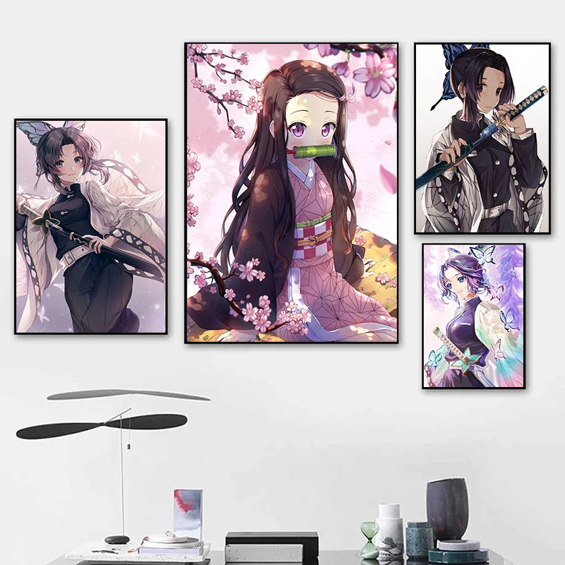 Figure Nezuko Kamado Canvas Painting | Decor | Demon Slayer