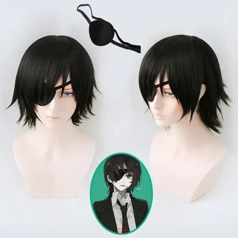 Hio Wig Black Short Fluffy | Cosplay | Chainsaw Man