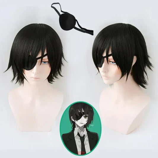 Hio Wig Black Short Fluffy | Cosplay | Chainsaw Man