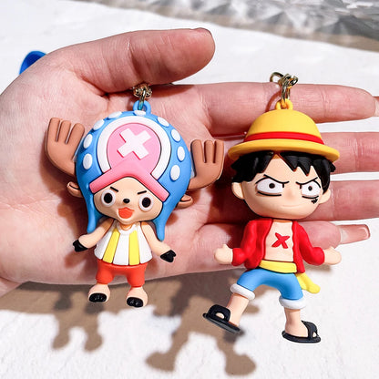 One Piece Keychain  Monkey·D·Luffy Roronoa Zoro Silicone Doll | Keychain | One Piece