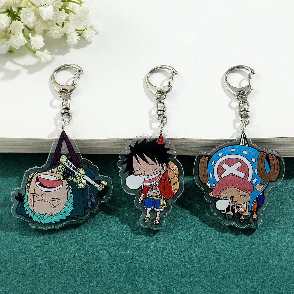 One Piece Keychain Figure Monkey D  Zoro Acrylic Badge Pendant Keyring | Keychain | One Piece