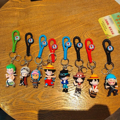 One Piece Figure Keychain Pendant Luffy Sabo Zoro PVC Doll Keychain | Keychain | One Piece