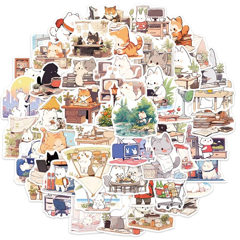 10/30/50PCS Kawaii Animal One Day PVC Sticker | Sticker | One Piece