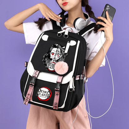 Nezuko Backpacks Canvas Laptop Back Pack | Accessories | Demon Slayer