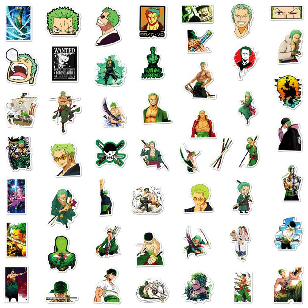 10/30/50pcs ONE PIECE Zoro Stickers Decals | Waterproof Sticker | One Piece