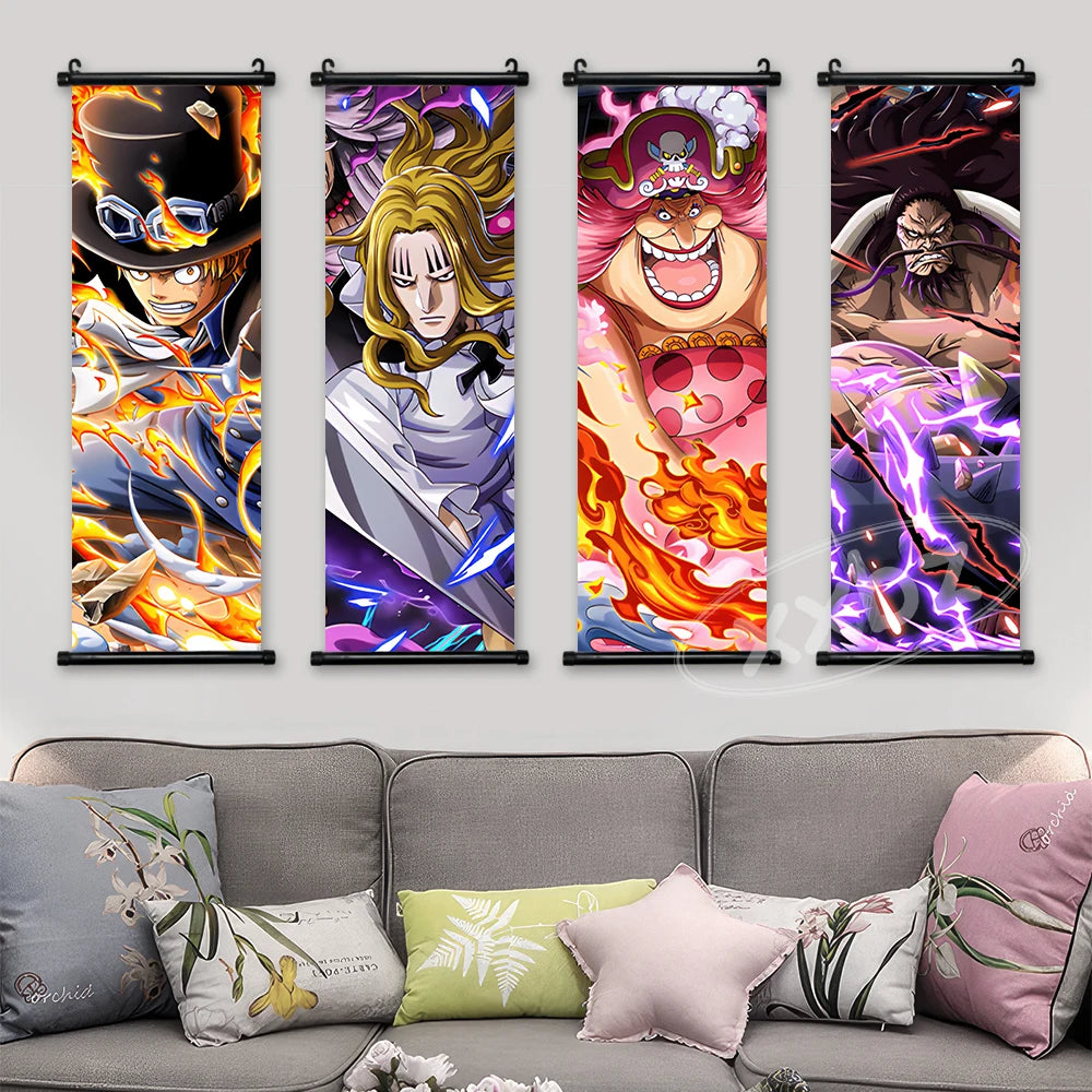 One Piece  Roronoa Zoro Sanji Decorative Paintings Dracula Scrolls Picture Nico Robin Room Decor | Poster | One Piece