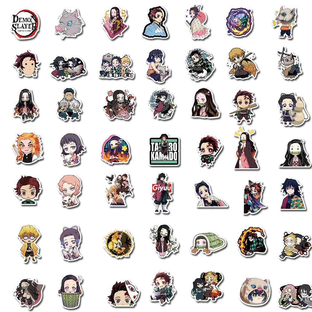 100pcs Demon Slayer Waterproof Stickers | Stickers | Demon Slayer