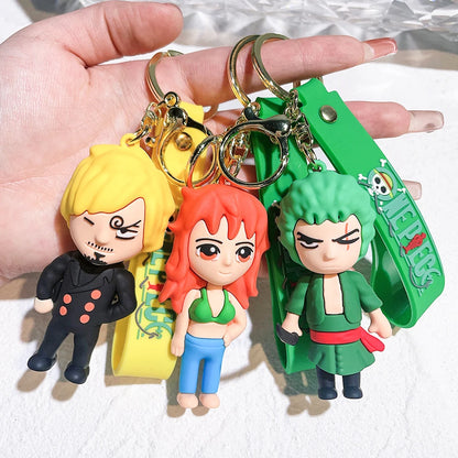 One Piece Keychain  Monkey·D·Luffy Roronoa Zoro Silicone Doll | Keychain | One Piece