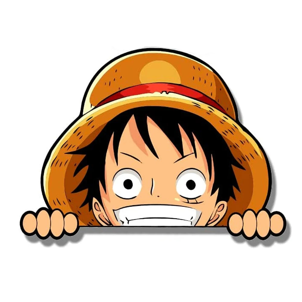 Luffy Peeking At Window Stickers | Waterproof Laptop Window Sticker | One Piece