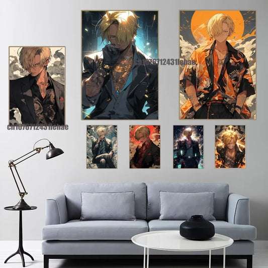 Aesthetic ONE PIECE Vinsmoke Sanji Poster Wall Sticker | Poster | One Piece