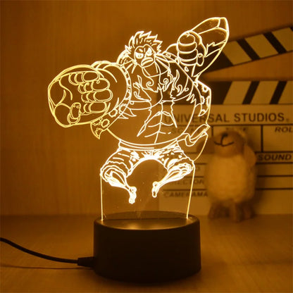 One Piece Luffy Figure 3D Illusion LED Night Light | Night Light | One Piece