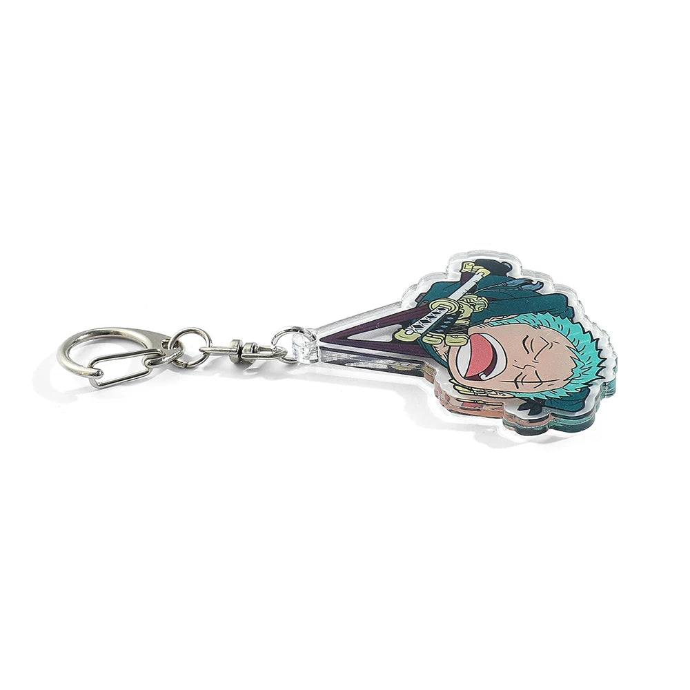 One Piece Keychain Figure Monkey D  Zoro Acrylic Badge Pendant Keyring | Keychain | One Piece