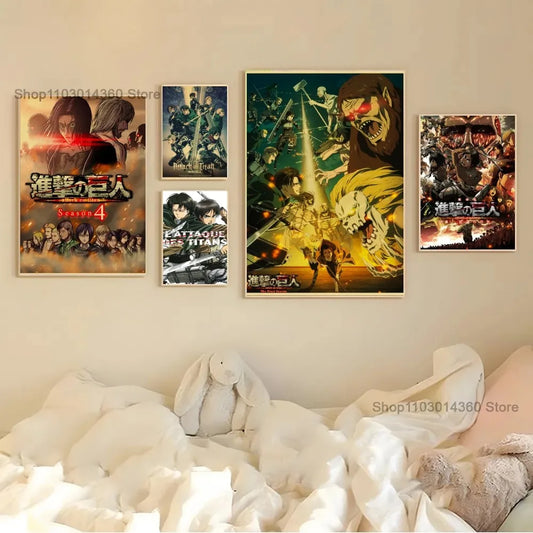 Attack On Titan Poster Stickers Art Wall Murals | Wall Decor | Attack on Titan