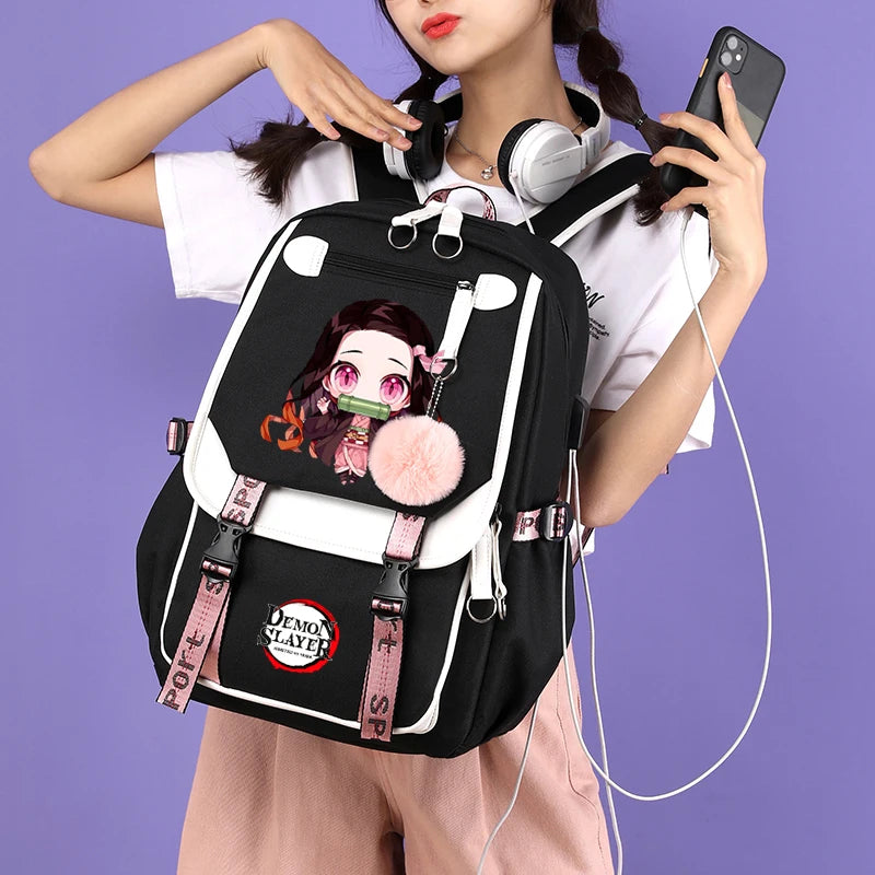 Nezuko Backpacks Canvas Laptop Back Pack | Accessories | Demon Slayer