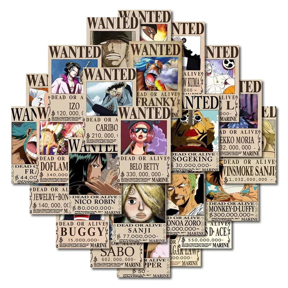 One Piece Wanted Posters Stickers Decal Sticker | Sticker | One Piece