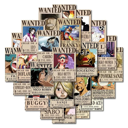 One Piece Wanted Posters Stickers Decal Sticker | Sticker | One Piece