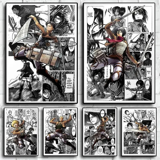 Attack on Titan Poster Posters Canvas Painting | Wall Art | Attack on Titan