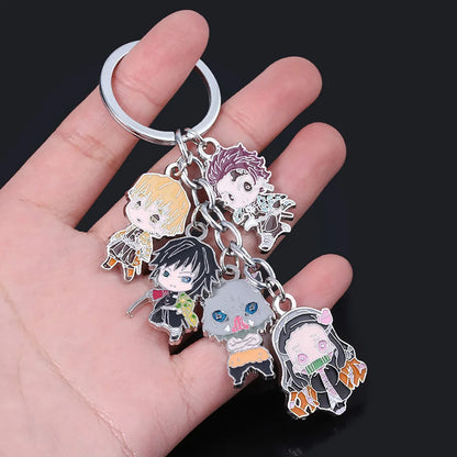 Tanjirou Nezuko Zenitsu Keyring | Metal Keychain | Demon Slayer