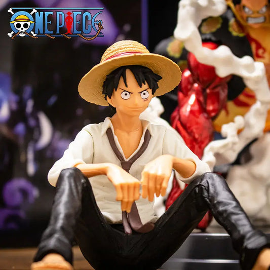 12cm One Piece Figure Luffy Sitting Position | Action Figure PVC Model | One Piece