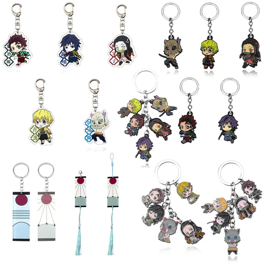 Tanjirou Nezuko Zenitsu Keychain | Metal Keychain | Demon Slayer