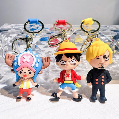 One Piece Keychain  Monkey·D·Luffy Roronoa Zoro Silicone Doll | Keychain | One Piece