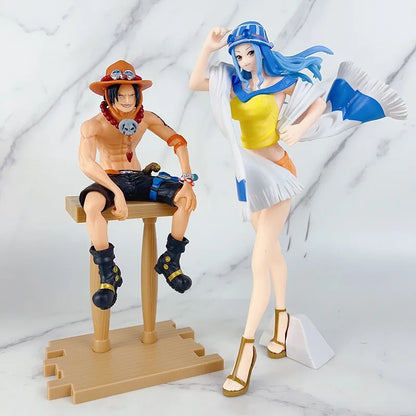 Luffy Ace Nami Hancock Figure | Sitting Posture Action Figure PVC Model Doll Collection | One Piece