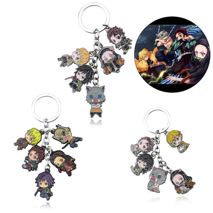 Tanjirou Nezuko Zenitsu Keychain | Metal Keychain | Demon Slayer