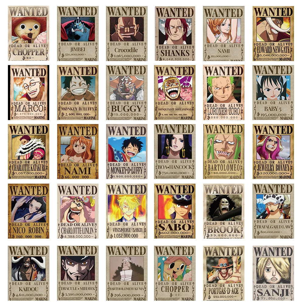 One Piece Wanted Posters Stickers Decal Sticker | Sticker | One Piece