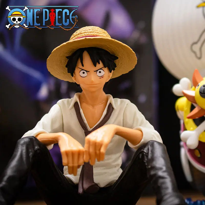 12cm One Piece Figure Luffy Sitting Position | Action Figure PVC Model | One Piece