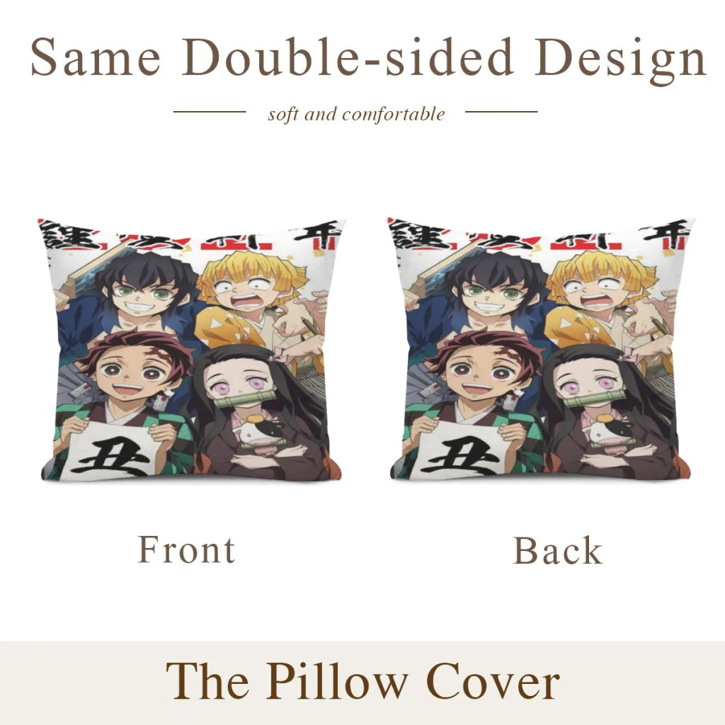 Graphic Cushion Cover 45x45cm | Pillowcase | Demon Slayer