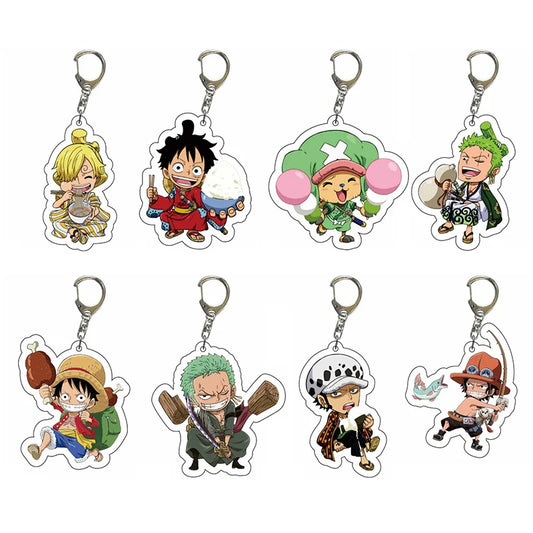 One Piece Key Holder Acrylic Zoro Luffy Law Ace Sanji | Keychain | One Piece