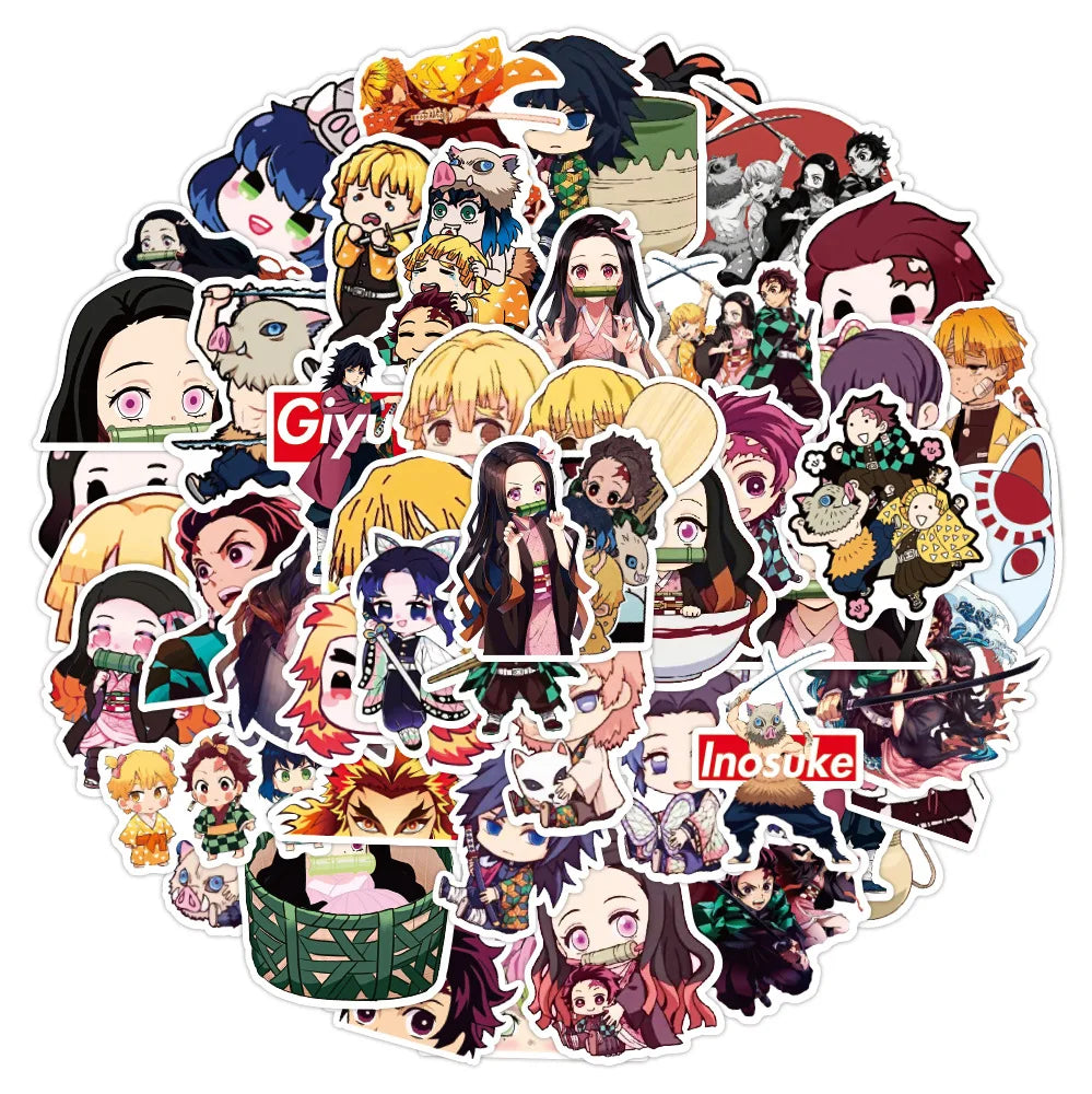 50pcs Various Demon Slayer Stickers | Stickers | Demon Slayer