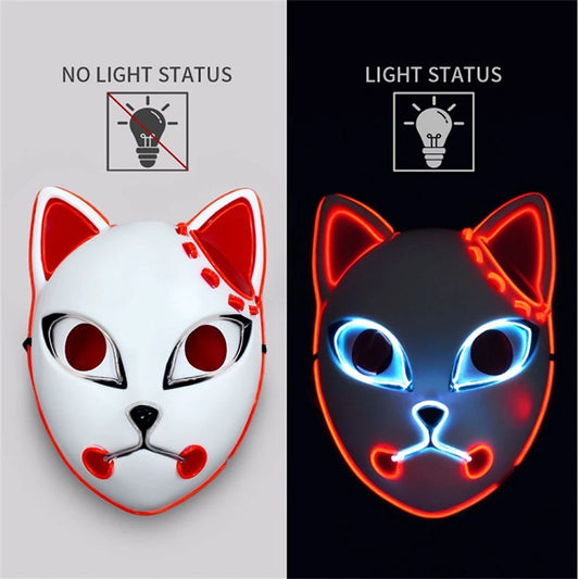 Glowing EL Wire Mask | LED Mask | Demon Slayer