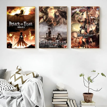 Poster Self-adhesive Art Waterproof Paper | Wall Decor | Attack on Titan