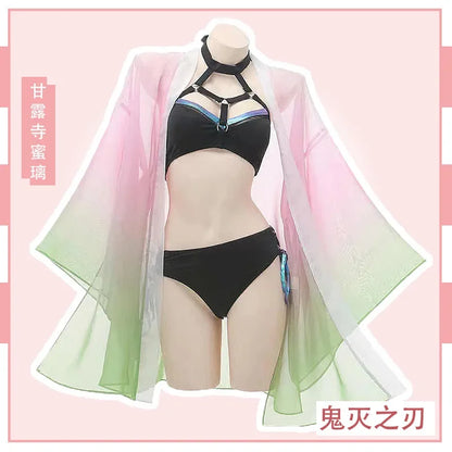 Kanroji Mitsuri Swimsuit | Shinobu Cardigan Swimsuit Set | Demon Slayer