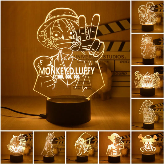 One Piece Luffy Figure 3D LED Night Light | Night Light | One Piece