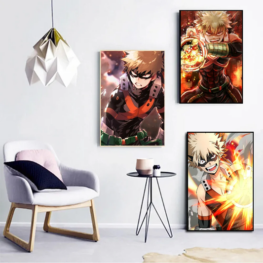 Bakugou Katsuki Poster Sticker | Coffee House Bar Decor | My Hero Academia