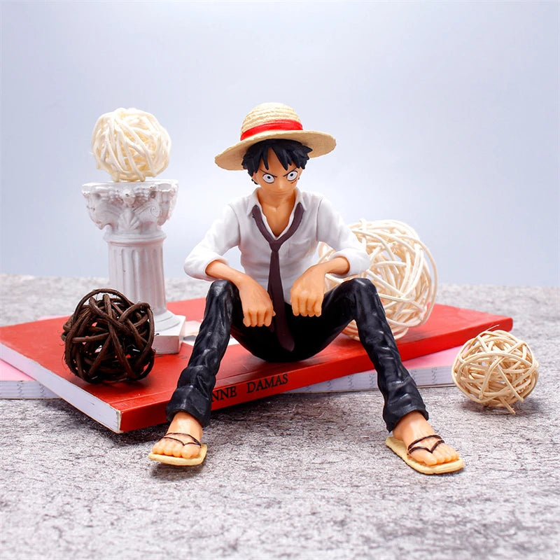 12cm One Piece Figure Luffy Sitting Position | Action Figure PVC Model | One Piece