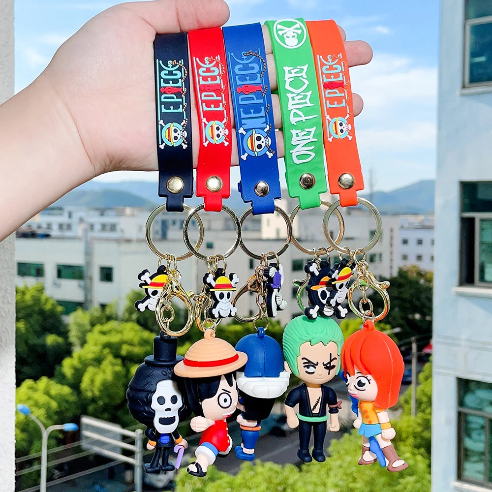 One Piece Keychain Luffy Key Holder Roronoa Zoro Nami Sanji Llaveros Doll Car Pendant Couple Backpack Ornat | Keychain | One Piece