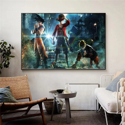 Naruto and Goku Canvas Painting | Canvas Painting | Naruto, Dragon Ball