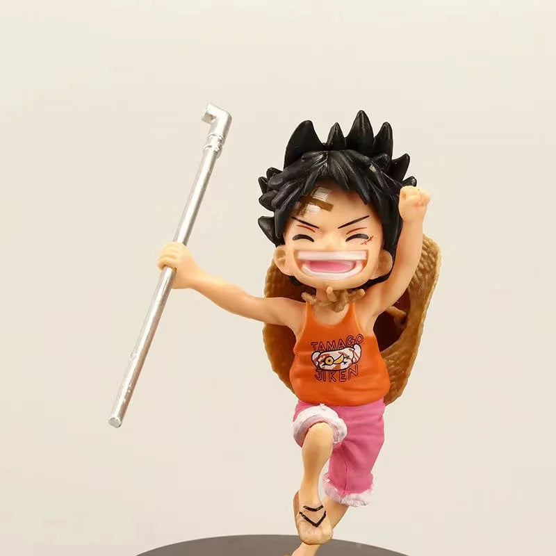 Luffy Ace Sabo With Stick Weapon Childhood | PVC Action Figurine Model Dolls | One Piece