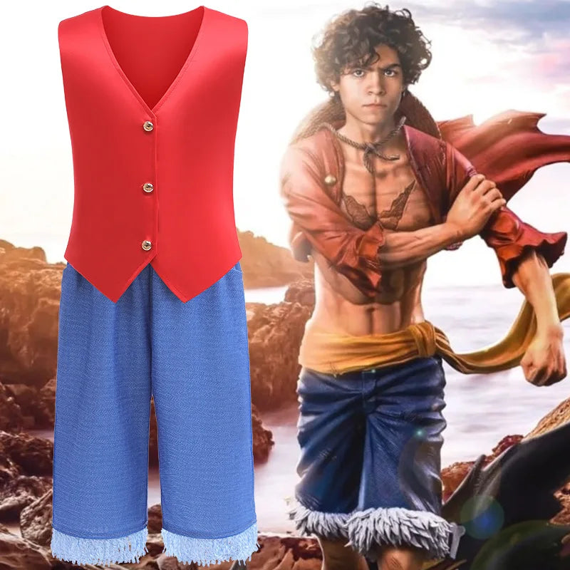 One Piece Cosplay Costume Luffy Pirate King Two Piece Set | Costume | One Piece