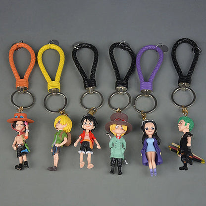 3D One Piece Figure Doll Keychain Nika Luffy Zoro Ace Robin | Keychain | One Piece