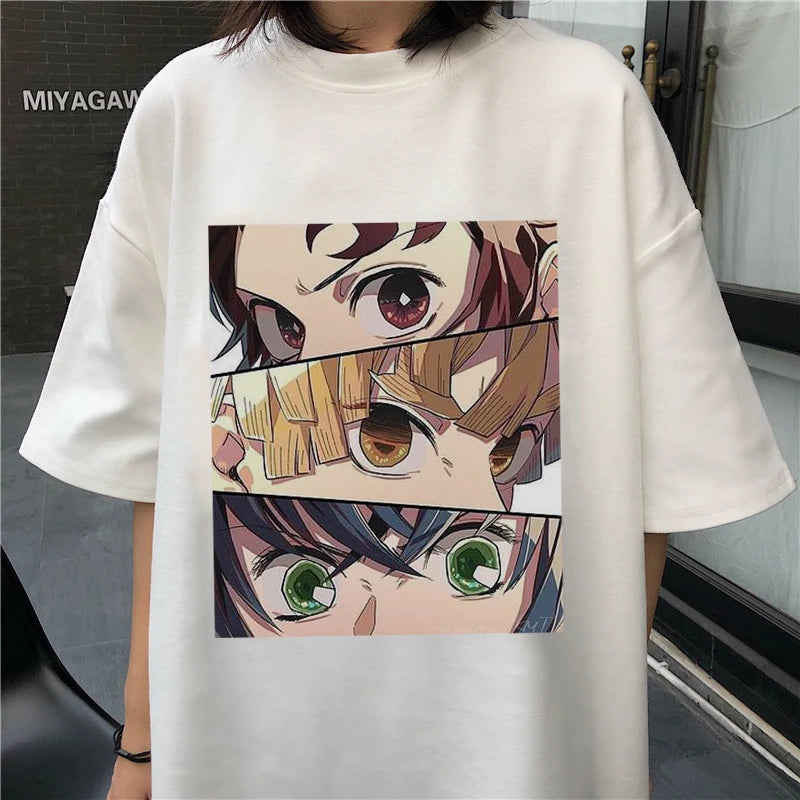 Hot Demon Slayer Kimetsu No Yaiba T Shirt | Harajuku Hip Hop Tshirt | Demon Slayer